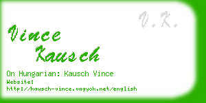 vince kausch business card